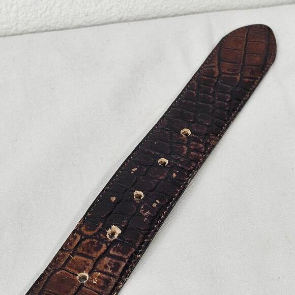 Bench Craft Mens Dress Belt Sz 36 Style 5138 Canada Crock Pattern Brown Leather - Picture 6 of 9